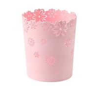 BEAHING Poubelle en Plastique, Poubelle à Fleurs Creuses Peut Rond Le bac à déchets en Dentelle de Lacet de Dentelle pour Le Bureau à Domicile L, 25,2x21,5x17cm