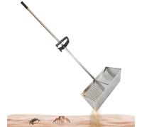 BEAHING Raking au Sable, Tamis de Sable de Plage en Acier Inoxydable avec Panier Large dent dent Requin 15, 8 Pouces, râteau à Manche Long détachable pour Plage