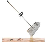 BEAHING Raking au Sable, Tamis de Sable de Plage en Acier Inoxydable avec Panier Large dent dent Requin 15, 8 Pouces, râteau à Manche Long détachable pour Plage
