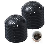 BEAHING Roches de Drainage, Grille de Plantation 20 pc avec Trous Drainage 3 Pouces Forme Bol en Plastique Forme des Inserts jardinière pour Gros Pots Tampon en Mailles Rondes pour Le Jardin