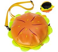 BEAHING Sac à dos Cheeseburger à deux couches avec sangle réglable, pendentif Burger, dessin animé jaune drôle pour un usage quotidien, voyage en plein air