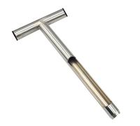 BEAHING Sonde de Sol en Forme de T 14 Pouces, échantillonneur Sol en Acier Inoxydable, Outils Jardin tranchants Portables, pour Les Tests terrains Golf Ferme pelouse