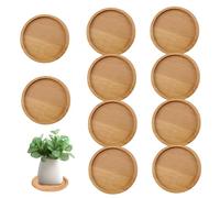 BEAHING Soucoupe de Plante, soucoupes en Pot de Plantes 10pcs 3, 5 Pouces Round Bamboo Saucer Pot Bray Plate-Goutte Fleurs pour la Table à l'intérieur