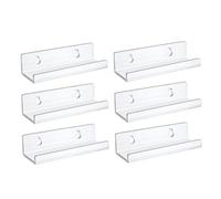 BEAHING Support mural en vinyle 6 pièces 4 pouces, support de disque en acrylique transparent, étagère pour CD d'affichage d'album pour le bureau et la maison