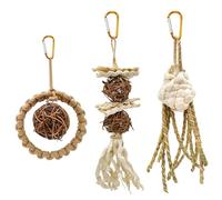 BEAHING Toys pour Oiseaux pour perroquets, 3pcs Perroquet, Toys à mâcher d'oiseaux à Mousse de maïs naturels, Jouets d'oiseau de qualité Aliment