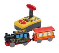 BEAHING Train télécommandé, Voiture électrique, Jouet, Train motorisé pour Piste en Bois, opération Simple, Ensemble électrique avec lumière et Musique