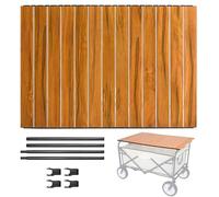 BEAHING Wagon avec Table, Wagon Table Plateau, 30x22 Haut Pliable, Alliage en Aluminium Lourd, Portable imperméable pour Le Camping, Grain en Bois