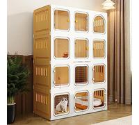 beaka Cage Chat Enclos Chat D'intérieur - Parc for Animaux De Compagnie,Plate-Forme À Plusieurs Niveaux, Parc pour Chat DIY Grande Aire De Jeu pour 1-4 Chats (Color : B, Size : 106 * 46.5 * 141CM)