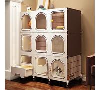 beaka Enclos for Chat D'intérieur Grand, Cages Semi-fermées for Chat Chatterie pour Chat,Cage pour Animaux De Compagnie, Facile À Assembler Convient Aux Chats (Color : A, Size : 106 * 36.5 * 110cm)
