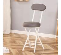 Beaka Tabouret Pliant Confortable avec Dossier, Chaises Pliantes pour La Maison et Intérieur, Coussin Rembourré, Économiser De l'espace (Gris)