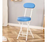 beaka Tabouret Pliant Confortable,Tabouret Pliant avec Dossier Chaises Pliantes pour La Maison Chaises Pliantes Interieures avec Coussin Rembourré Économiser De l'espace (Color : Blue)