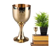 Beaker gothique en laiton - Coupe de communion avec finition dorée | Verre de vin pour les mariages, Noël et cérémonie catholique, design élégant, parfait comme cadeau de mariage ou pour les vacances
