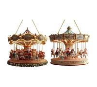 BEALIFE 2 pièces Décoration de carrousel de Noël 2D, Pendentif de carrousel de Père Noël en Acrylique, décoration de Vacances de Noël Plate 2D pour Table de Cuisine, Salon, Chambre à Coucher, Magasin