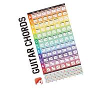 BEALIFE Affiche d'accords de Guitare captivante : Guide Essentiel de 84 accords pour Aider Les Musiciens à expérimenter. Tableau des gammes pour guitaristes.