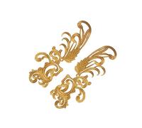 BEALIFE Appliques brodées à faire soi-même, dentelle, robe de mariée, superbes écussons brodés, indispensables de couture pour des tenues glamour, écussons brodés, Or, 11 x 30 cm