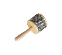 BEALIFE Cabasa à main en acier inoxydable, instrument de musique en bois au son magnifique, idéal pour les enfants, comme une guitare, un jouet musical, un hochet une, Diamètre 8.5 cm