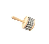 BEALIFE Cabasa à main en acier inoxydable, instrument de musique en bois au son magnifique, idéal pour les enfants, comme une guitare, un jouet musical, un hochet une, Diamètre 11.5 cm