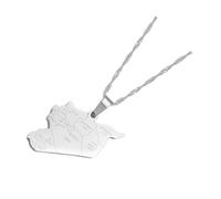 BEALIFE Collier Pendentif Carte de la Syrie élégant et Unique pour Les âges et Toutes Les Occasions Collier Pendentif en métal de la Carte du de la Syrie, Couleur Acier