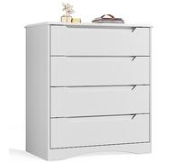 Bealife Commode Blanche à 4 Tiroirs - Meuble de Rangement Spacieux et Élégant pour Chambre, Salon et Entrée