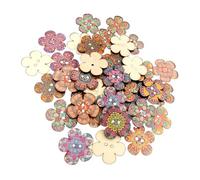 BEALIFE Créations avec des boutons de formes assorties, accessoires en bois peints de style vintage pour tous vos projets de couture créatifs. Boutons en bois de 2,5 cm (1