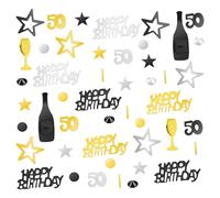 BEALIFE Décoration de table avec confettis pour un joyeux anniversaire ! Parsemez la table de confettis brillants et créez une ambiance vibrante avec une décoration élégante. Décorations en feuille