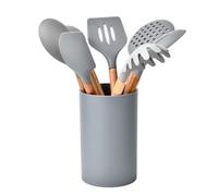 BEALIFE Ensemble de cuillères de cuisine en silicone avec manche,gris | comprenant une spatule et des cuillères à soupe.