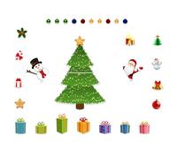 BEALIFE Ensemble de décorations de Noël pour réfrigérateur, sapin et autocollants pour porte garage, pour fêtes, aimants voiture, fêtes fin d'année pour animaux compagnie, CT133