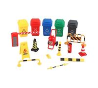 BEALIFE Ensemble de Jeu Mini Poubelle et Panneau de signalisation routière : Un Jouet éducatif pour Apprendre pour aux Enfants à Trier Leurs déchets en Toute simplicité. , 17 pièces , 15 x 13 x 8 cm