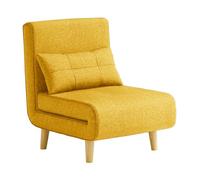 Bealife Fauteuil Convertible 1 Place, Fauteuil-lit chauffeuse 3 en 1, Chauffeuse Canapé-lit avec Dossier réglable 5 Positions, pour Salon, Chambre, Bureau, Jaune