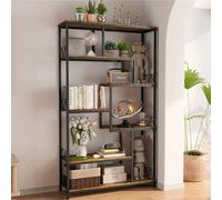 Bealife FS13 Bibliothèque, bibliothèque à 5 étages au sol, bibliothèque ouverte pour le salon, le bureau, l'étude, 180x100x30 cm, (rétro)