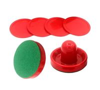 BEALIFE Jeu de Hockey sur air avec palets et palets, équipement de Jeu Familial pour Une soirée Arcade en intérieur, adapté à pour Tous Les âges. Équipement de Jeux, Pousseurs Rouges, 96 mm