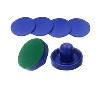 BEALIFE Jeu de Hockey sur air avec palets et palets, équipement de Jeu Familial pour Une soirée Arcade en intérieur, adapté à pour Tous Les âges. Équipement de Jeux, Pousseurs Bleus, 96 mm