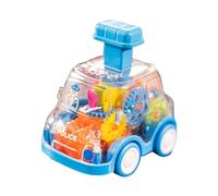 BEALIFE Jouet Musical mécanique éducatif et coloré Qui stimule l'imagination grâce à Un mécanisme captivant. Jouet Musical à Engrenages Transparents rétrofriction. , Bleu , 10 x 7 x 10 cm