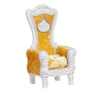 BEALIFE Mini canapé à dossier haut, modèle de canapé pour poupée compatible avec un de 1/12 pour décor diorama simulé, modèle pour poupée individuelle maison à l'échelle , jaune et blanc , 8.5 x 16 cm