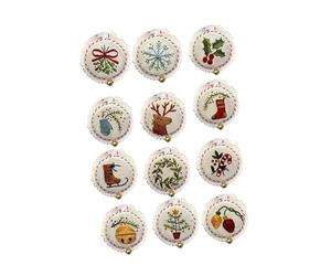 BEALIFE Pendentif de Noël à Suspendre - Ornement de Collection Unique orné de Broderies détaillées réalisées à la Main - Création de Souvenirs - Ornement de Noël