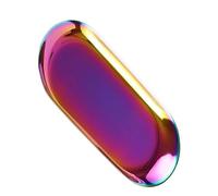 BEALIFE Plateau de Forme Ovale Assiette d'affichage Aliments Fruits Plateaux en Acier Inoxydable Bureau Petit Plat Assiettes de Rangement Fournitures d'ornement, Petit coloré