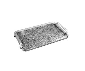 BEALIFE Plateau de service rectangulaire avec poignées - Élégant plateau de service pour boissons et amuse-bouches - Résistant à l'usure - Idéal pour le, Gris, L