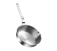 BEALIFE Poêle à frire ronde en acier inoxydable, ustensile de cuisine antiadhésif, appareil à omelette, poêle multifonctions, Argent, 12 cm