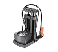 BEALIFE Pompe à Pied Haute Pression Robuste à Double Cylindre, gonfleur Portable pour pneus de vélo, Embouts français et Britanniques. Tuyau d'air allongé résistant au Gel et la Chaleur. Pédale