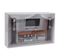 BEALIFE Ravissante Maison de poupée Miniature Comprenant Une télévision, Un système Audio, Une télécommande et des Accessoires Essentiels. Stimule l'imagination. pour Dimensions de la