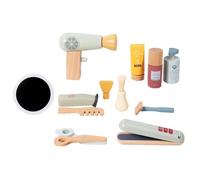 BEALIFE Salon de Coiffure Miniature pour Enfants avec sèche-Cheveux - Jeu d'imitation Amusant - Accessoires Inclus - Favorise Le développement des compétences sociales - Coffret de Coiffure en Bois