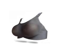 BEALIFE Silicone seins formes faux seins réaliste prothèse soutien-gorge 500-1400g peau amical exquis A-D tasse soutien-gorge nouveauté Costume, Le noir, Femmes/Coupe E