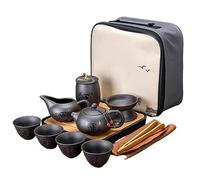 BEALIFE Voyage dans Le Style Voyage en Plein air Gaiwan thé Tasses Ensemble céramique Violet Argile Portable théière Ensemble Tasse à thé Fine Cadeau Organisateur, Hongyun Toutou
