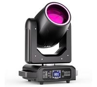 Beam Lyre LED 200W, 1 Lumière Blanche 80W et 29 LED RGB 0,3W avec 18 Prismes 7+1 Couleurs 11+1 Motifs Contrôle du Son d-mx512 pour Club Soirée Concert Discothèque DJ Noël
