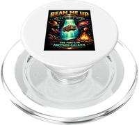 Beam Me Up Firefighter Alien Sci FI Fire Department Humour PopSockets PopGrip pour MagSafe