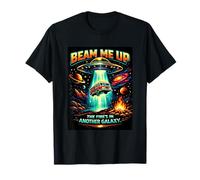 Beam Me Up Firefighter Alien Sci FI Fire Department Humour T-Shirt