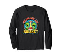 Beam Me Up Some Brisket - Humour Alien BBQ du 4 juillet Manche Longue