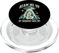 Beam Me Up Thérapeute Gave Up Vintage Alien Sarcasm PopSockets PopGrip pour MagSafe