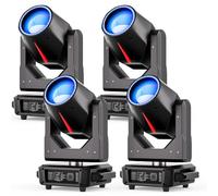 Beam Tête Mobile Lyre LED Éclairage de Scène 380W, Jeux de Lumiere RGBW 14 Motifs 15 Couleurs Mise au Point Électronique DMX512 Prisme Rotation à 360° pour Mariages Disco Théâtres 4PCS