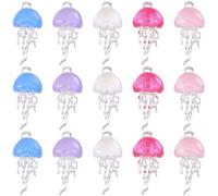 BEAMARKER 1 Boîte 20 Pièces 5 Couleurs Méduse Résine Charms Animaux Marins Charms Alliage Or et Or Été Marine Marine Charms Fabrication de Bijoux Diy Artisanat Boucles d'oreilles Collier Porte-clés Dé